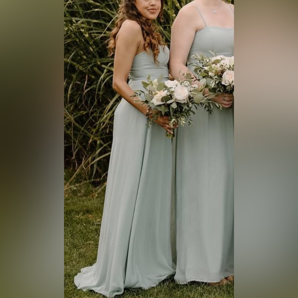 Burst Grey Sage Green Bridesmaid Dress